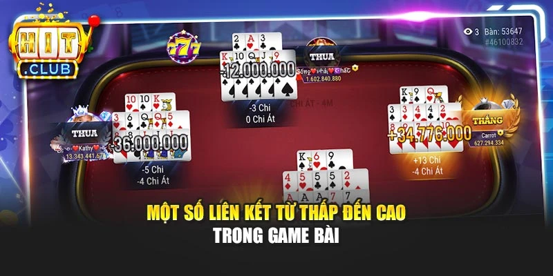Một số liên kết từ thấp đến cao trong game bài